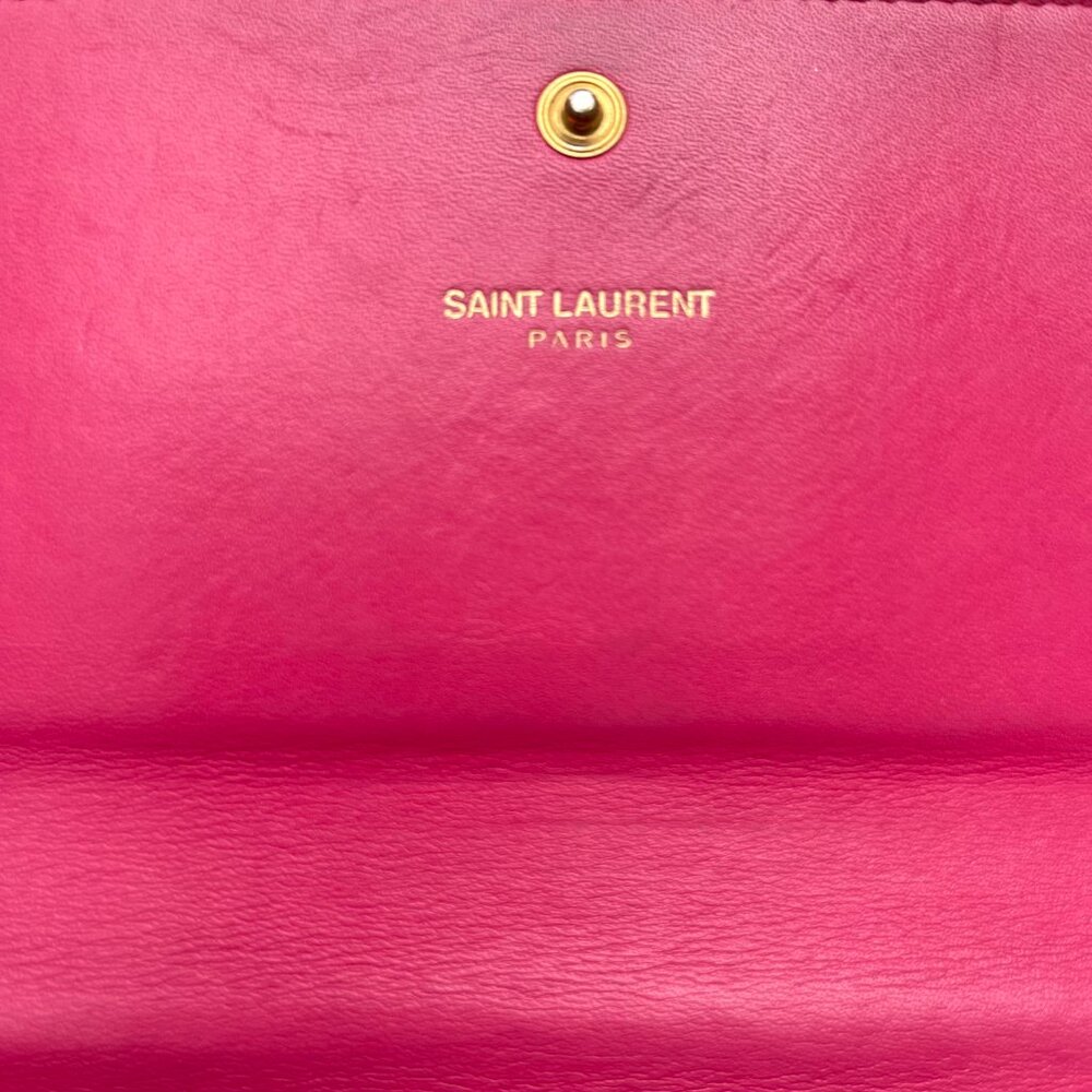 Yves Saint Laurent Pink caviar Leather Bi-fold Long Wallet - Picture 6 of 15